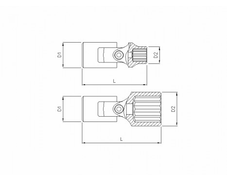 Douille à cardan 3/8", 12 pans 17mm, Image 2