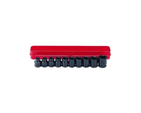 Jeu de douilles à chocs Force 1/2" 6 pans 10 pièces