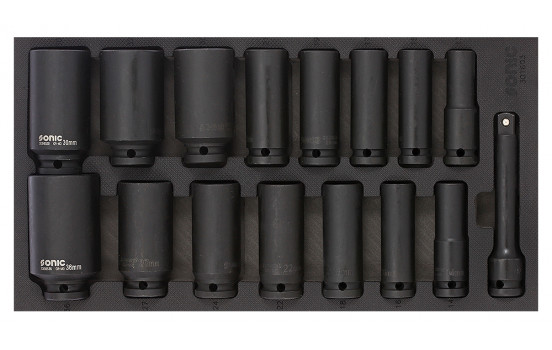 Jeu de douilles Sonic Power 1/2", SFS 1/3 Long 16 pièces