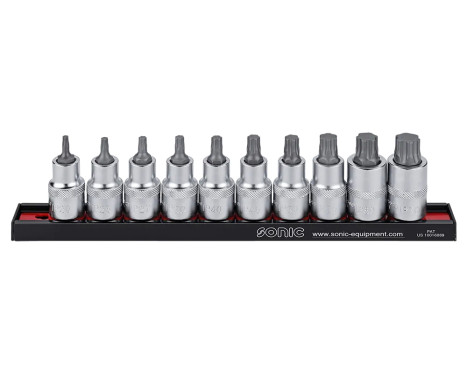 Jeu de douilles Sonic Bit 1/2" TX Plus sur rail, 10 pièces.