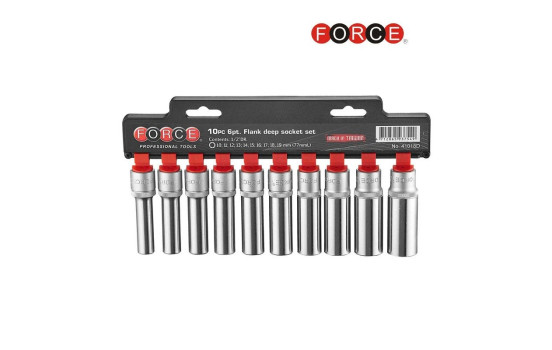 10pc 1/2" DR. 12pt. Jeu de douilles profondes à flanc, Image 2