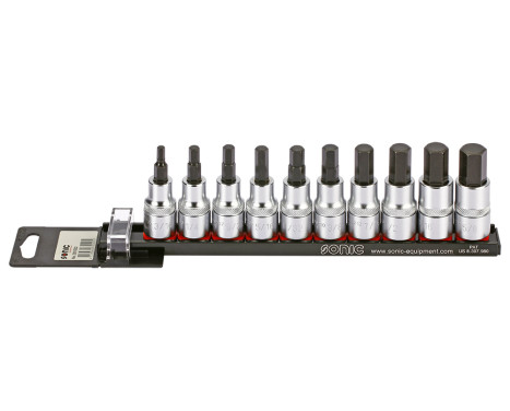 Bitdopset 1/2 ", Inbus (SAE) 10 pièces sur rail