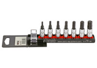 Bitdopset 1/4 ", hex (SAE) 7 pièces sur rail