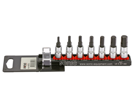 Bitdopset 1/4 ", hex (SAE) 7 pièces sur rail