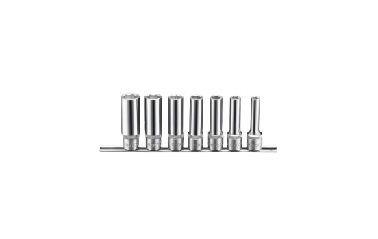 Jeu de douilles 1/2" longues 12 pans 7 pièces