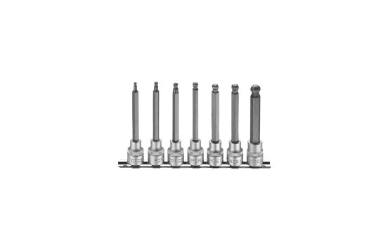 Jeu de douilles à embouts 3/8" à six pans creux sphériques 7 pièces, Image 2