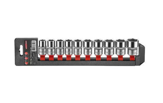 Jeu de douilles Force 1/2" 6 pans 10 pièces