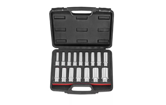 Jeu de douilles Force 1/2" 6 pans longs 16 pièces