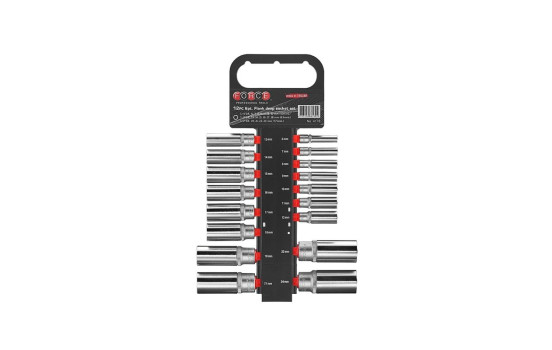 Jeu de douilles longues Force 1/4", 3/8" et 1/2" à 6 pans, 17 pièces, Image 2