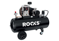 Compresseur Rooks 100 l - 3 CV - 231 l/min - 10 bar - 230V - noir
