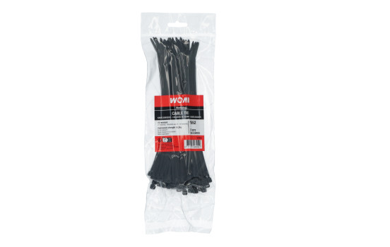Womi Attaches de câble 200x3,6mm noir 100 pièces