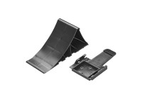 Cale de roue en plastique noir avec support plat