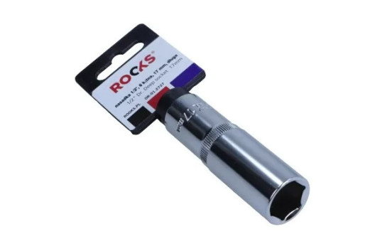 Rooks Douille 1/2", 6 pans, 17 mm, longue