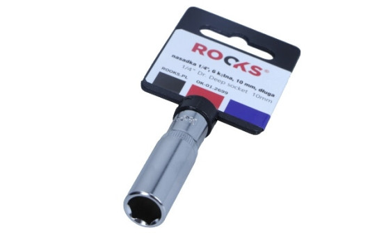 Rooks Douille 1/4", 6 pans, 10 mm, longue