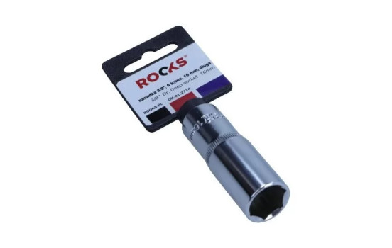 Rooks Douille 3/8", 6 pans, 16 mm, longue