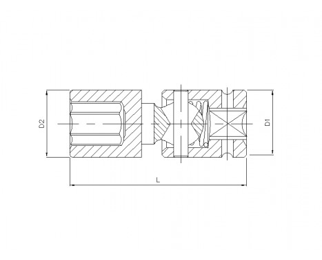 Embout de cardan 1/2", 16mm, hexagone, Image 2