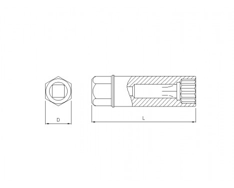 Bougie d'allumage 3/8" avec clip intérieur 12 pans 14mm, Image 2