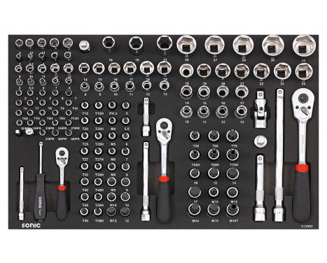 Jeu de douilles Sonic Bit 1/4", 3/8" et 1/2", SFS 139 pièces