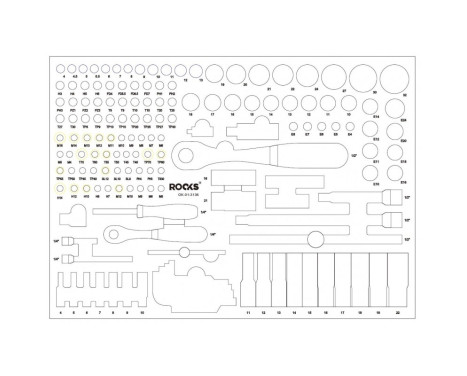 Rooks Cliquet et jeu de douilles 1/2" et 1/4" 155 pièces, Image 3