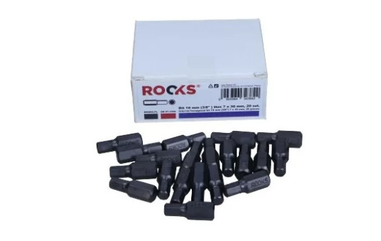 Rooks Bit 10 mm (3/8") Douille hexagonale 7 mm x 30 mm, 20 pièces