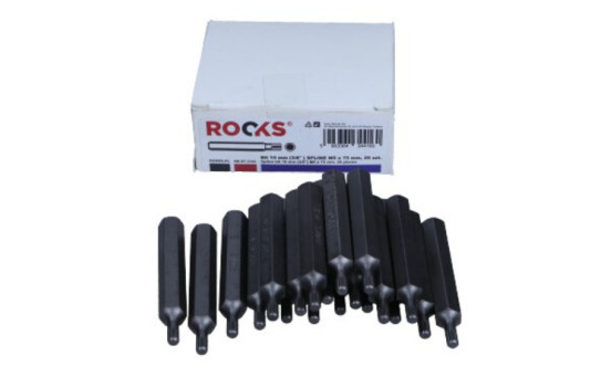 Rooks Bit 10 mm (3/8") multi-dents M5 x 75 mm, 20 pièces