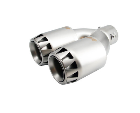 Simoni Racing Avgasrör Dubbelt Runt Rostfritt Stål - Titan Jetmotor Design 185x88xL245mm - Montering -