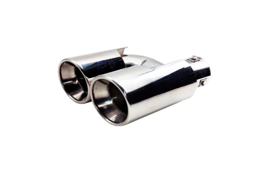 Simoni Racing Avgasspets dubbelrunda rostfritt stål - Ã˜90xL220mm - Montering ->Ã˜37-59mm