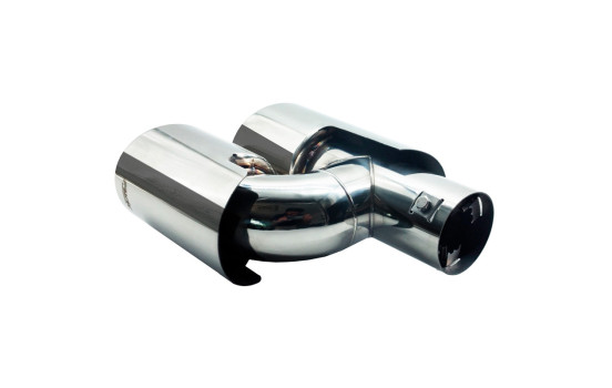 Simoni Racing Avgasspets dubbelrunda rostfritt stål - Ã˜90xL220mm - Montering ->Ã˜37-59mm, bild 2