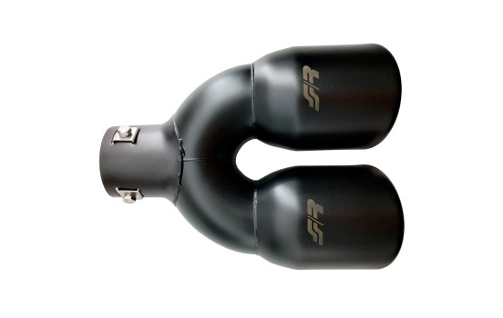 Simoni Racing Avgasspets Dubbelrunda Rostfritt Stål - Svart - Ã˜90xL240mm - Montering ->34-57mm, bild 3