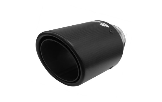 Simoni Racing Avgasspets Rund/Sned Matt-Carbon+Rostfritt stål - 89xL155mm - Montering 63mm