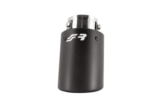Simoni Racing Avgasspets Rund/Sned Matt-Carbon+Rostfritt stål - 89xL155mm - Montering 63mm, bild 6