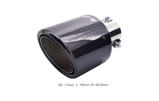 Simoni Racing Avgassystem Rund/Sned Blank-Carbon - 114xL185mm - Montering 38-63mm, bild 2