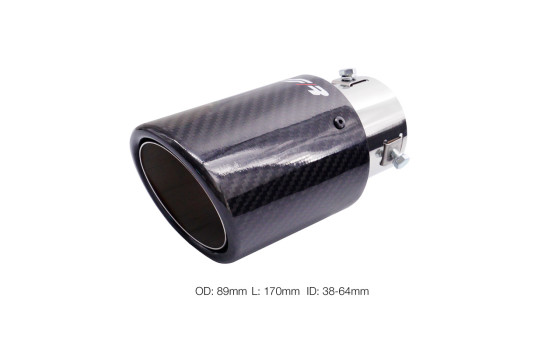 Simoni Racing Avgassystem Rund/Sned Blank-Carbon - 89xL170mm - Montering 38-63mm, bild 2