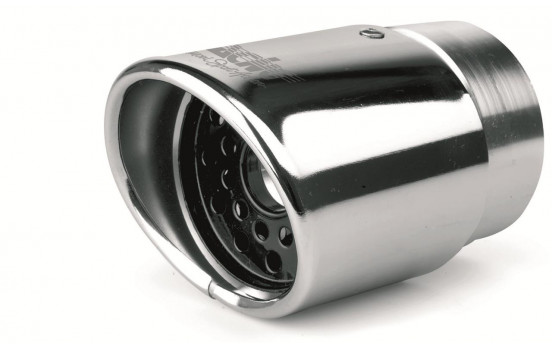 Simoni Racing Exhaust trim Oval / Oblique stål - 88x82 - Längd 125mm - 74mm Montering