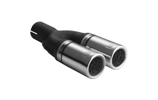 Ulter Sport Avgasspets - Dubbel rund 60mm - Längd 170mm - Montering ->50mm - Rostfritt stål