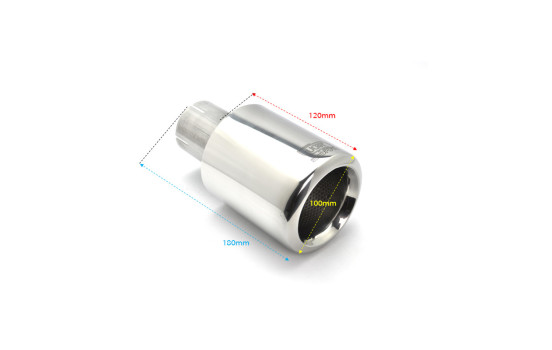 Ulter Sport Avgasspets - Rund 100 mm stor fälg - Längd 180 mm - Montering ->50 mm - Rostfritt stål, bild 2