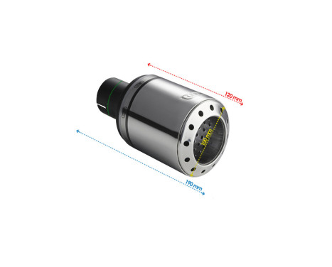 Ulter Sport Avgasspets - Rund 100mm Kula - Längd 120mm - Montering ->50mm - Rostfritt stål, bild 3