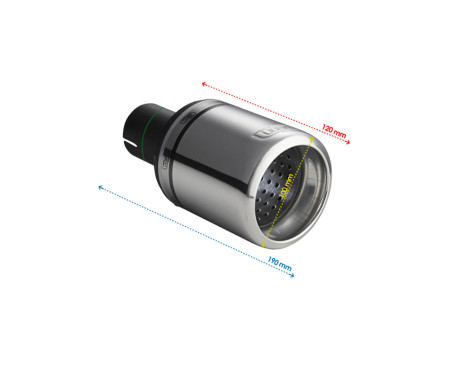 Ulter Sport Avgasspets - Rund 100mm Typ 2- Längd 120mm - Montering ->50mm - Rostfritt stål, bild 3