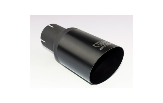 Ulter Sport Avgasspets - Rund 80 mm vinklad - Längd 180 mm - Montering ->55 mm - Svart rostfritt stål