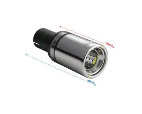 Ulter Sport Avgasspets - Rund 80mm - Längd 120mm - Montering ->50mm - Rostfritt stål, bild 3