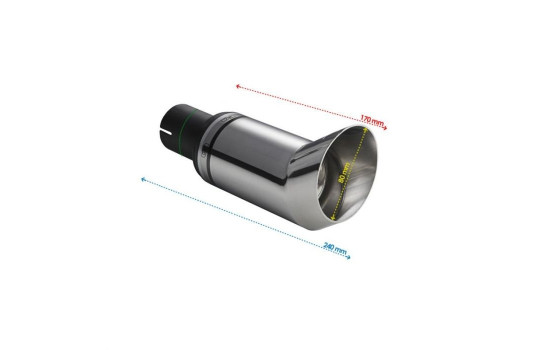 Ulter Sport Avgasspets - Rund DTM/Race 80mm - Längd 170mm - Montering ->50mm - Rostfritt stål, bild 2