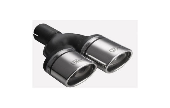 Ulter Sportavgassystem trim (vänster) - Dubbel Oblique Oval 95x65mm - Längd 200 / 180mm - Montage -> 50m