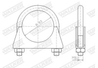 Walker avgasklämma 83MM