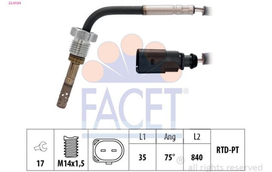 Sensor, avgastemperatur Made in Italy - OE Equivalent