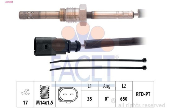 Sensor, avgastemperatur Made in Italy - OE Equivalent