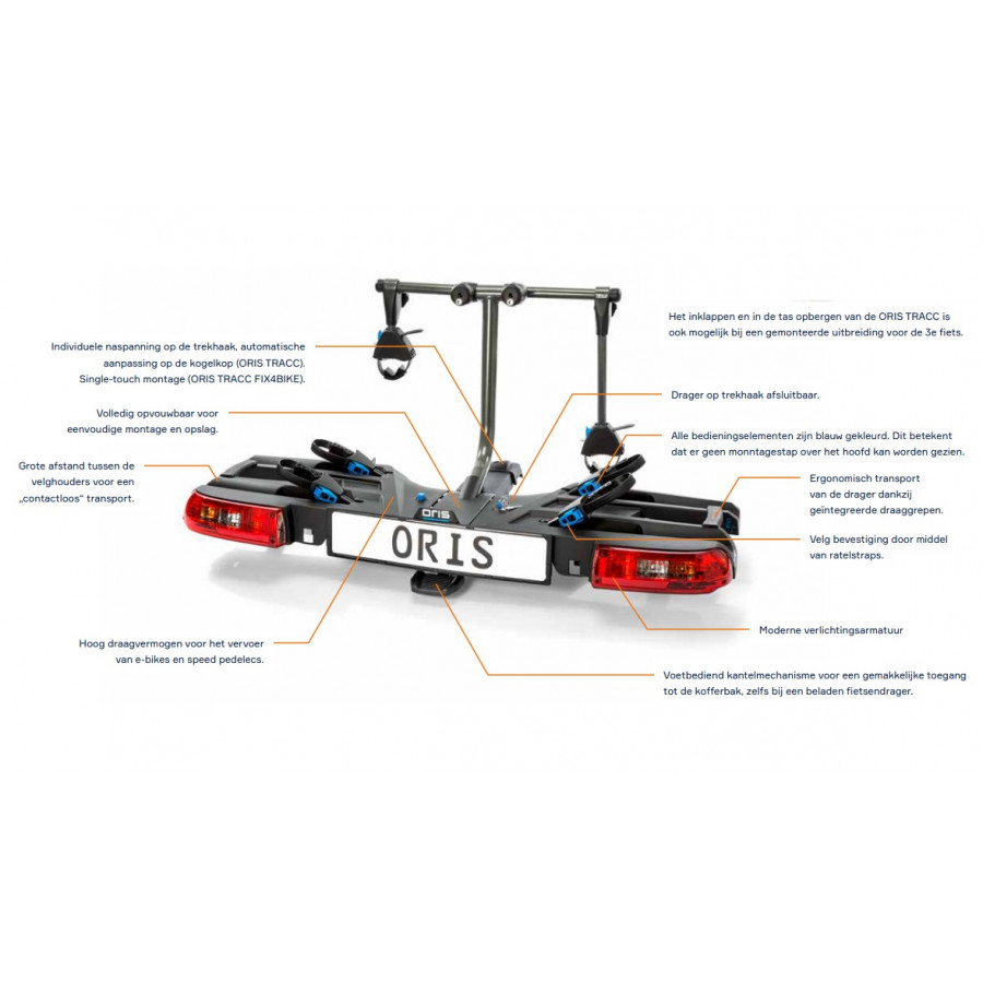 Oris Tracc fietsendrager Luxe model Winparts.nl Fietsendrager