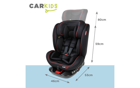 Carkids I-Size Barnstol Darcy 360° Vridbar 40-150cm Isofix Svart/Röd, bild 2