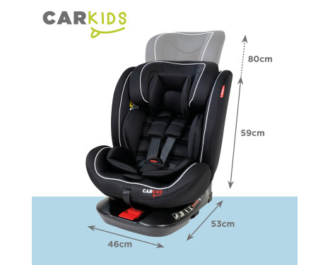 Carkids I-Size Barnstol Darcy 360° Vridbar 40-150cm Isofix Svart/Vit, bild 6