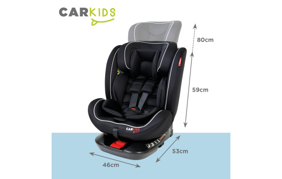 Carkids I-Size Barnstol Darcy 360° Vridbar 40-150cm Isofix Svart/Vit, bild 6