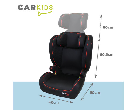 Carkids I-Size Barnstol Frankie 100-150cm Svart/Röd, bild 4